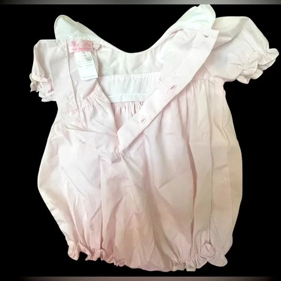 Petit Ami Smock Pink Baby Romper - Picture 4 of 9